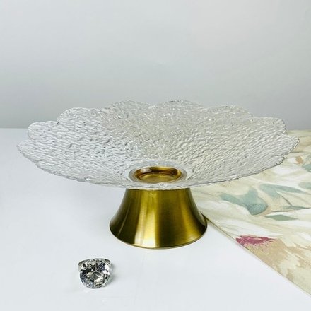 Lenardi 588-714 Фруктовница 33,5х13см на ножке в под.уп.(х4)Стекло