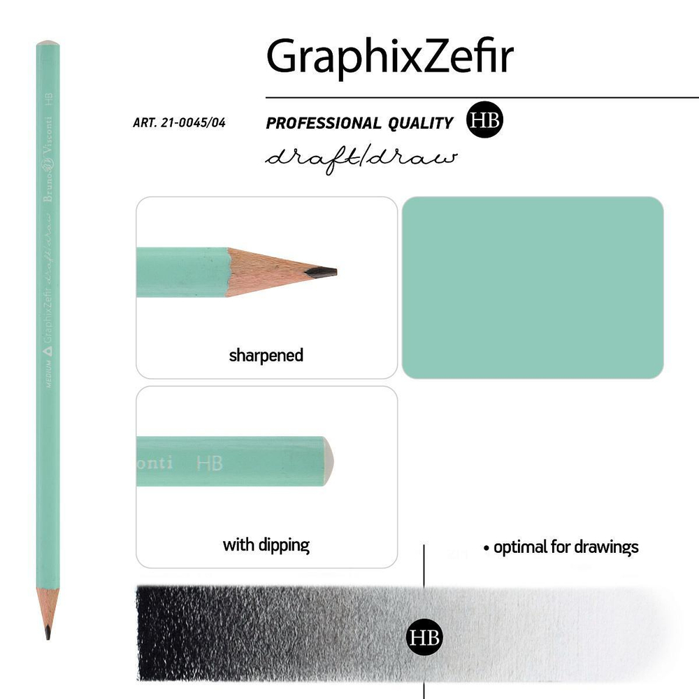 Карандаш ч/г НВ "Graphix Zefir. Мятный" (Bruno Visconti)