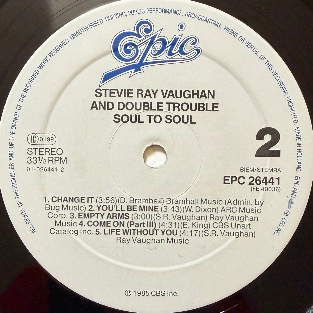Stevie Ray Vaughan And Double Trouble - Soul To Soul (Голландия 1985г.)