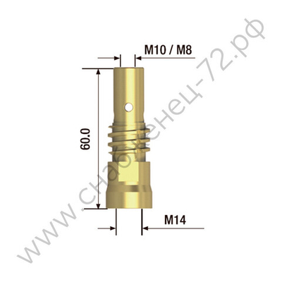 FUBAG Адаптер контактного наконечника сварочного аппарата  M10х60 мм (5 шт.)