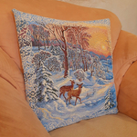 Декоративный гобеленовый чехол для интерьерной подушки Олени 47*47