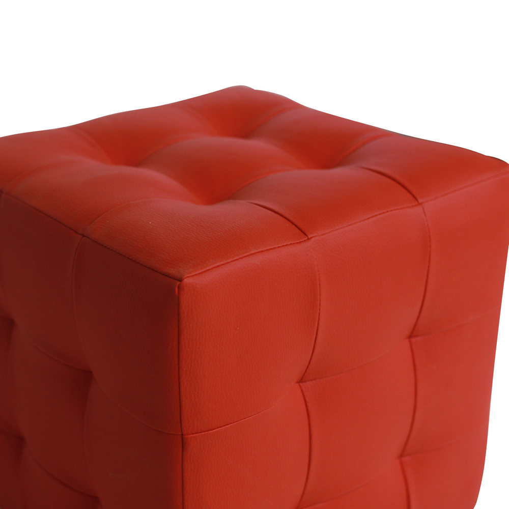 Пуф Лотос Красный ЭкоКожа