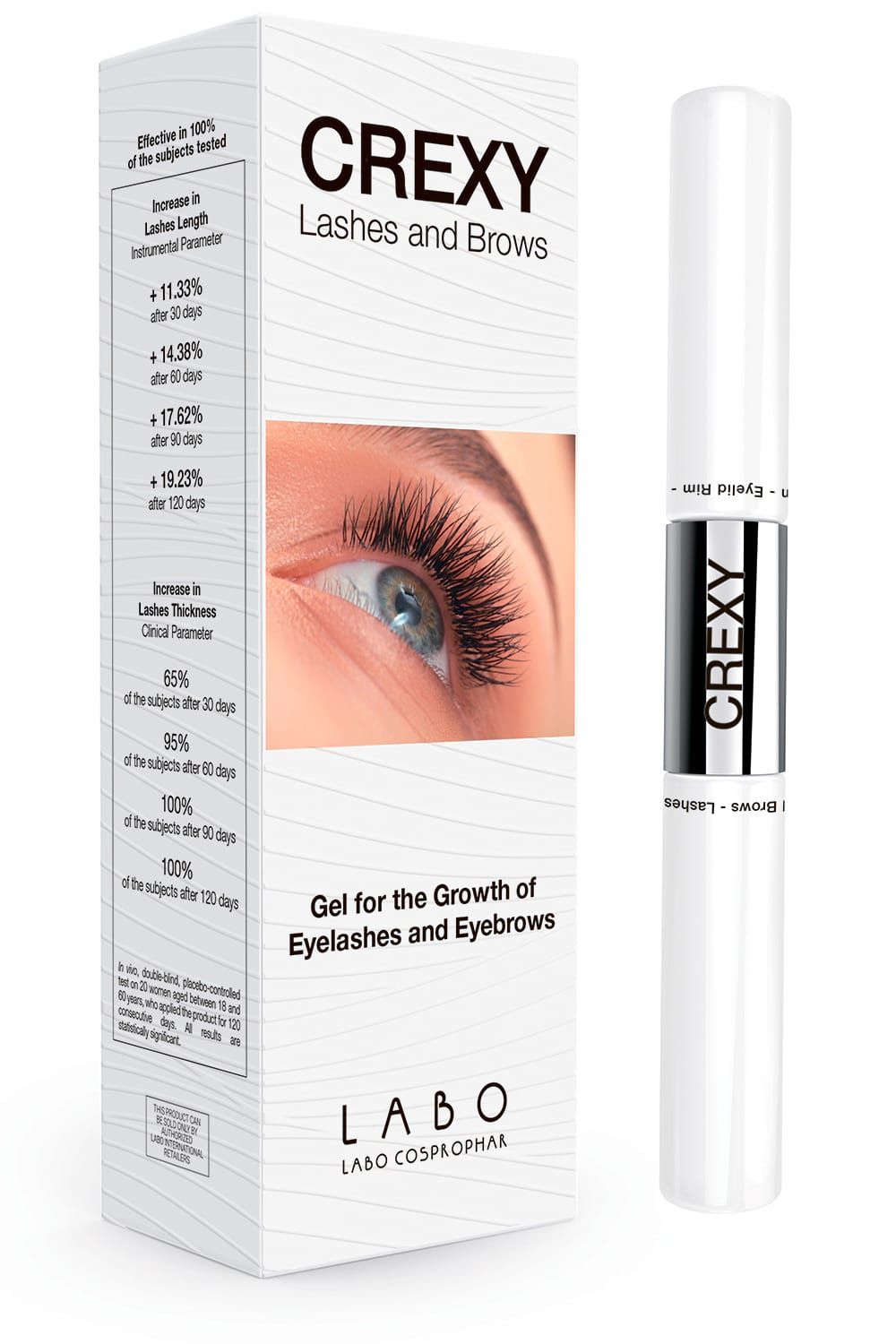 LABO CREXY LASHES AND BROWS Гель для стимуляции роста ресниц и бровей 8 мл