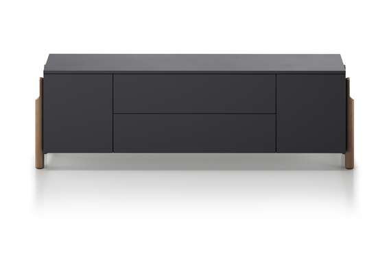 Тумба Basic 2 двери 2 ящика ширина 170 см (черный)