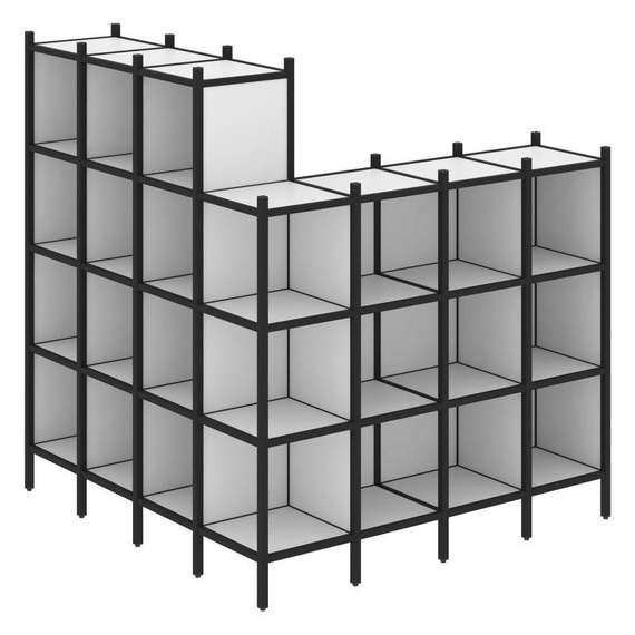 Лофт Угловой внешний стеллаж наборный VR.L-60  1694*1694*1869
