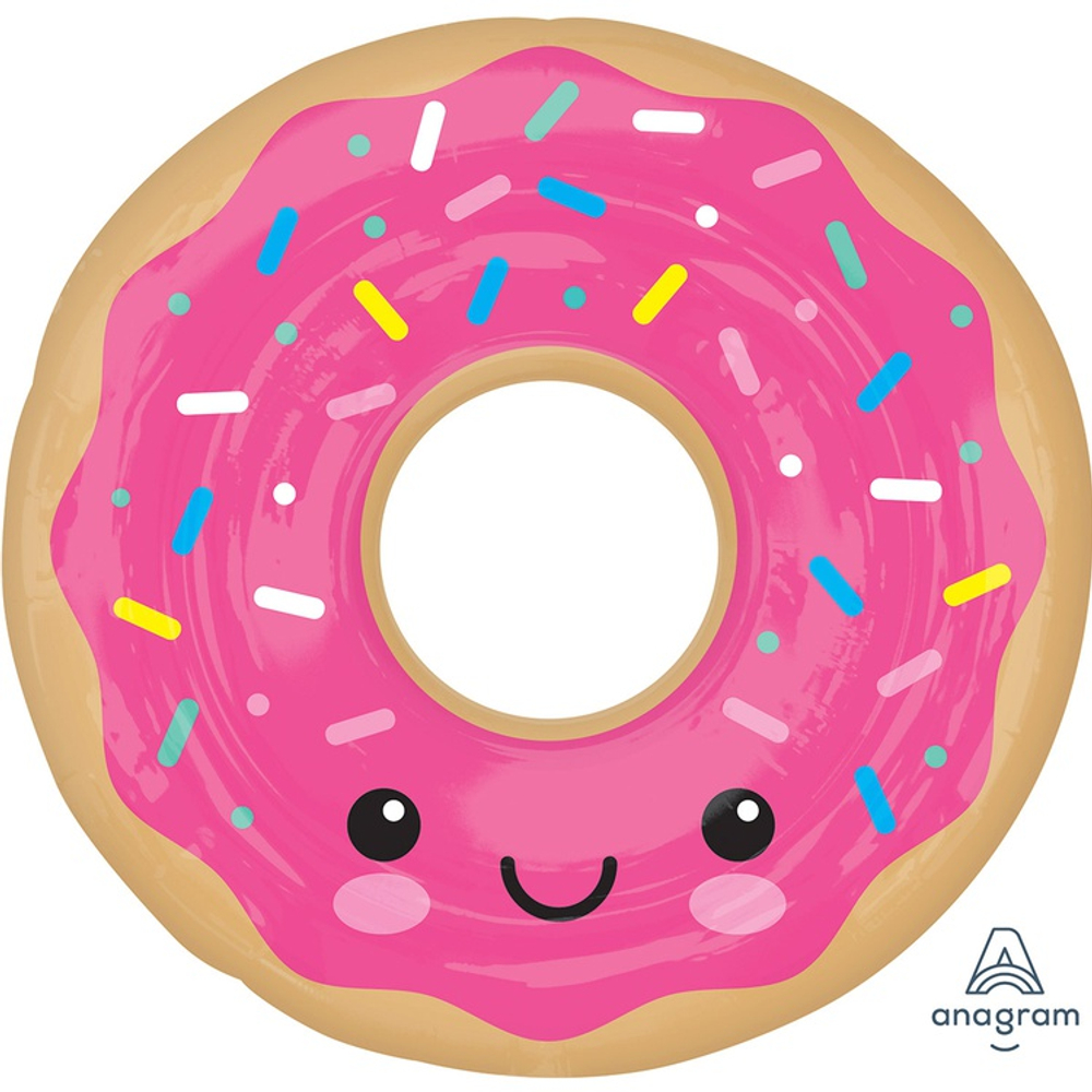 Шар Фольгированный Пончик в глазури розовой (Розовый)
