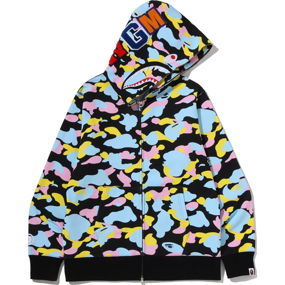 A Bathing Ape Bathing Ape Multi Camo Sweatshirts Cotton Long Sleeved Moderate No Fleece Lined Regular Edition Zip Closure 1m20 115 005