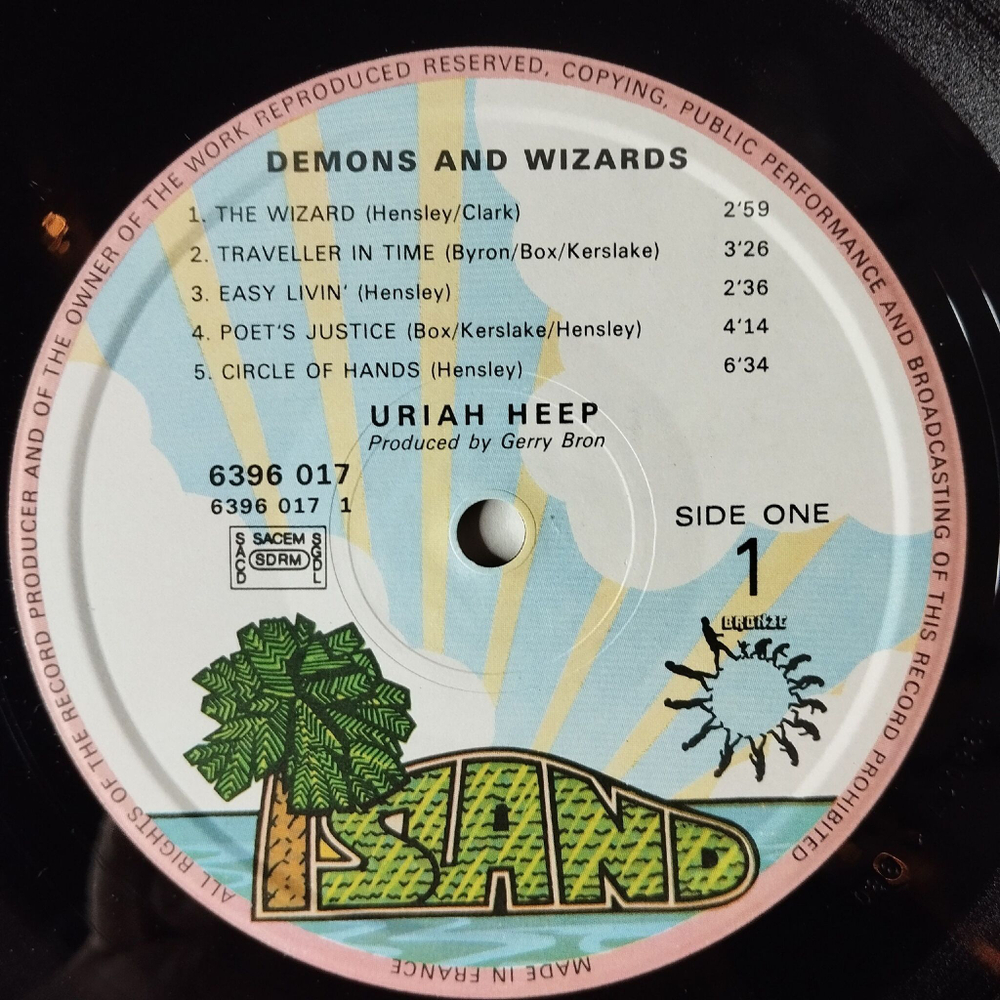 Винтажная виниловая пластинка LP Uriah Heep Demons And Wizards (France 1972) Rainbow Demon