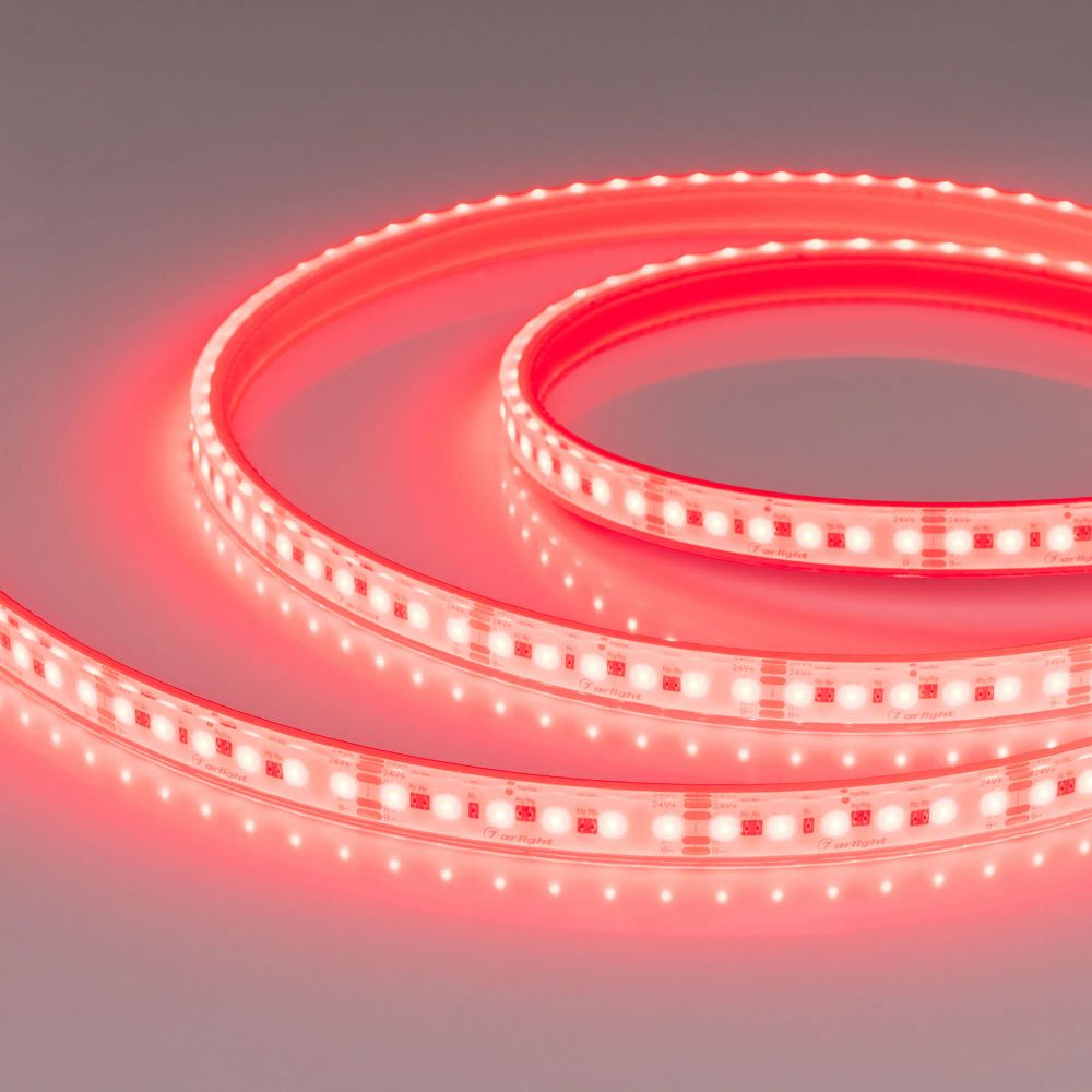 Светодиодная лента герметичная DOT-PFS-X120-12mm 24V RGB (14 W/m, IP68, 5m) (Arlight, 5 лет) 058096