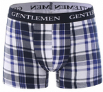 Клетчатые боксеры с широкой брендированной резинкой (Размер: XXL) (Цвет: темно-синий)