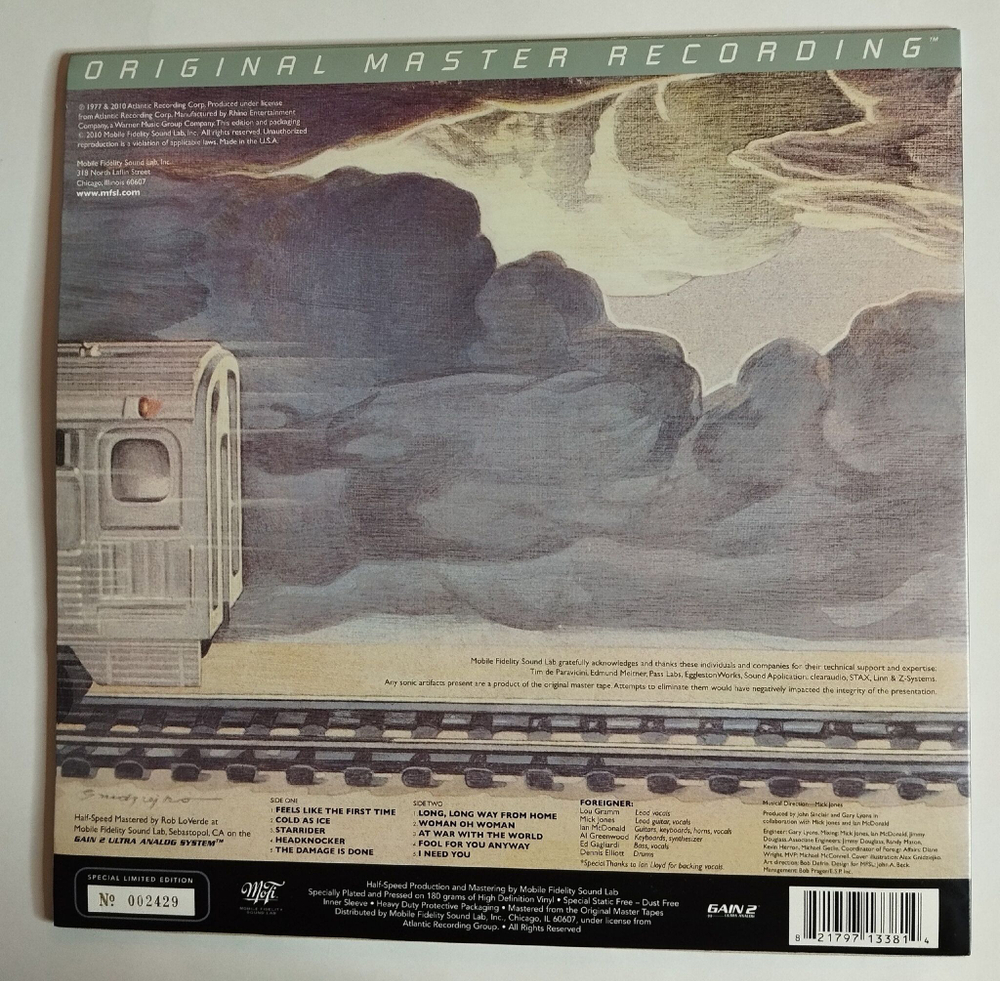 Винтажная виниловая пластинка LP Foreigner (USA 2010) (Original Master Recording)