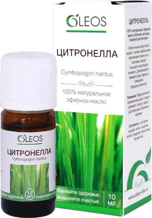 Масло Цитронелла эфирное 10 мл Oleos