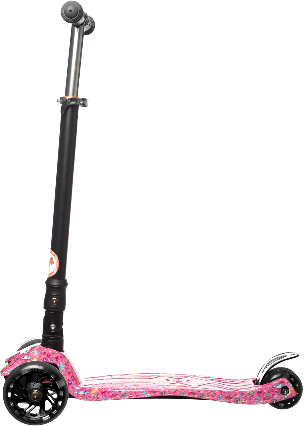 Самокат детский трехколесный Игрокат складной Dino Print Princess black