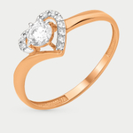 Кольцо из розового золота 585 пробы с фианитами для женщин (арт. К13210551)