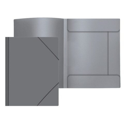 Папка на резинке А4 0,45мм серая