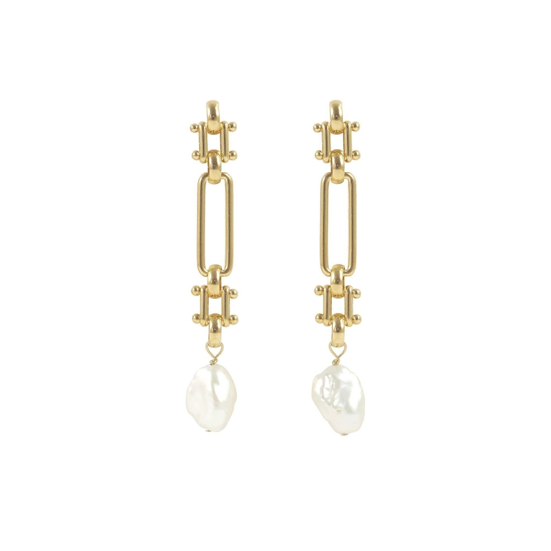 Серьги Золотой Барочный Жемчуг