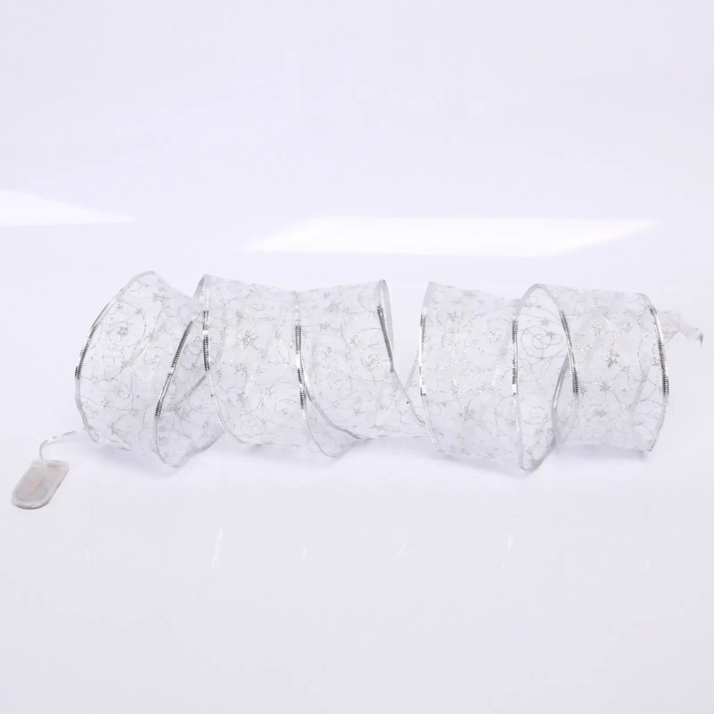 Гирлянда для дома ЛЕНТА ДЕКОРАТИВНАЯ «Волшебство» 2,0 м, 6 см, 20 ламп LED (на батарейках), Серебро (подсветка белый)