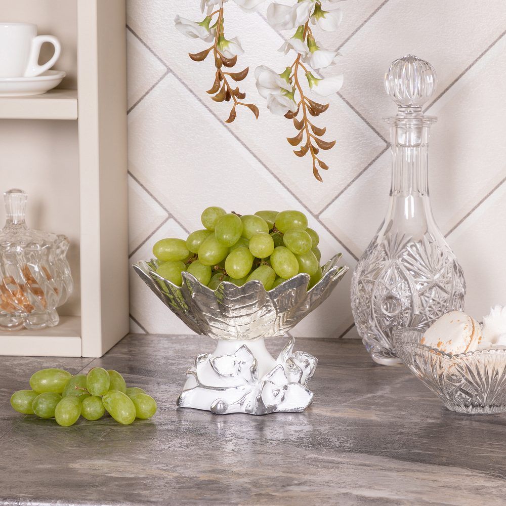 Фруктовница-конфетница Орхидея Лайм Серебро