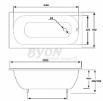 Ванна чугунная BYON B13 V0000216 130x70