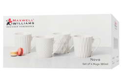 Набор кружек 4шт 380мл Maxwell & Williams Nova белый
