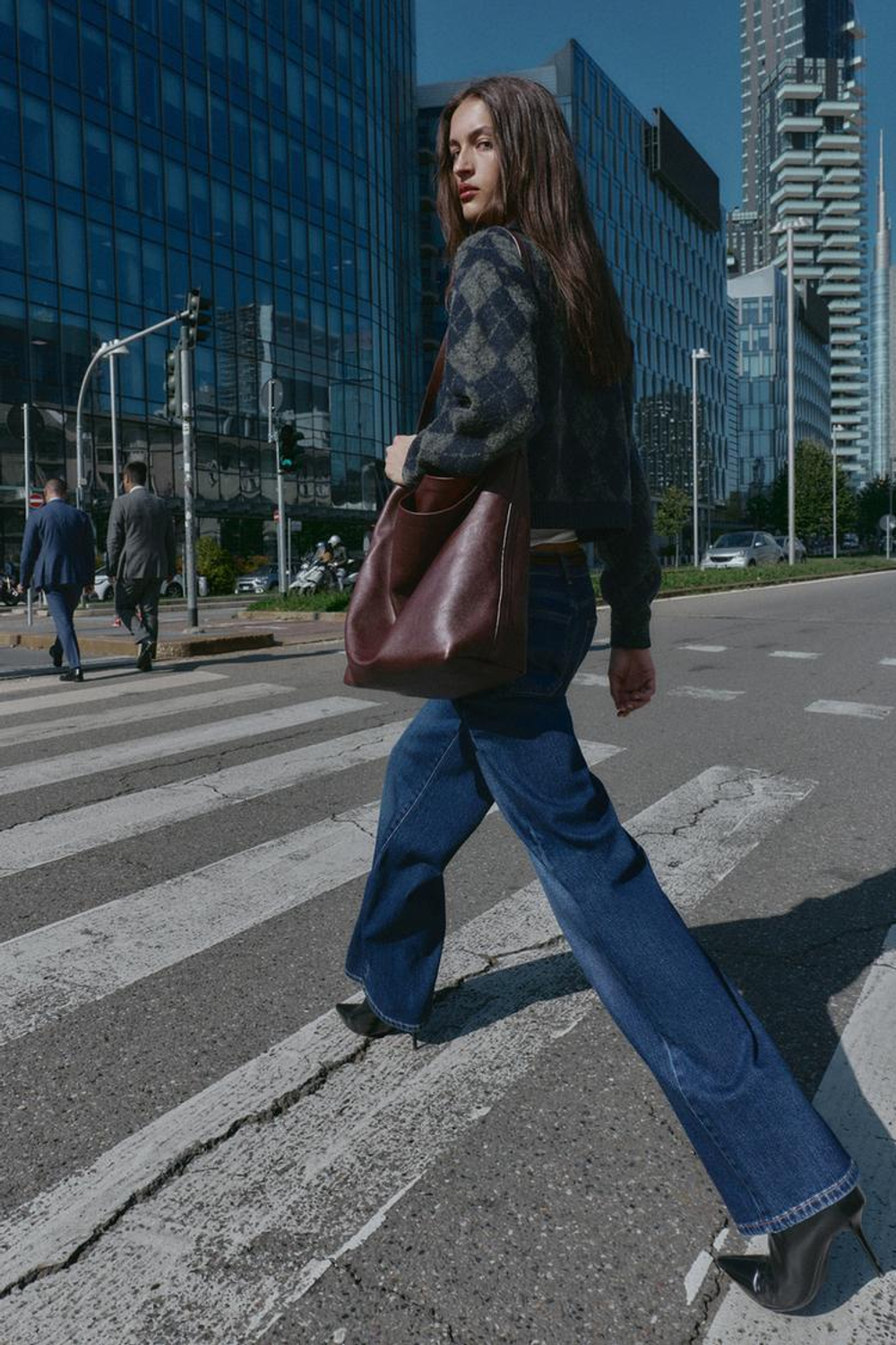 ZARA ТРИКОТАЖНЫЙ БОМБЕР С РОМБАМИ, РАЗНОЦВЕТНЫЙ