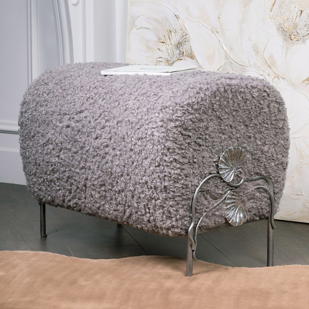 Банкетка Нимфея Серый Античное Серебро