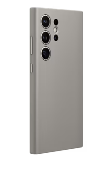 Чехол из веганской кожи для Galaxy S24 Ultra ( Серо коричневый)