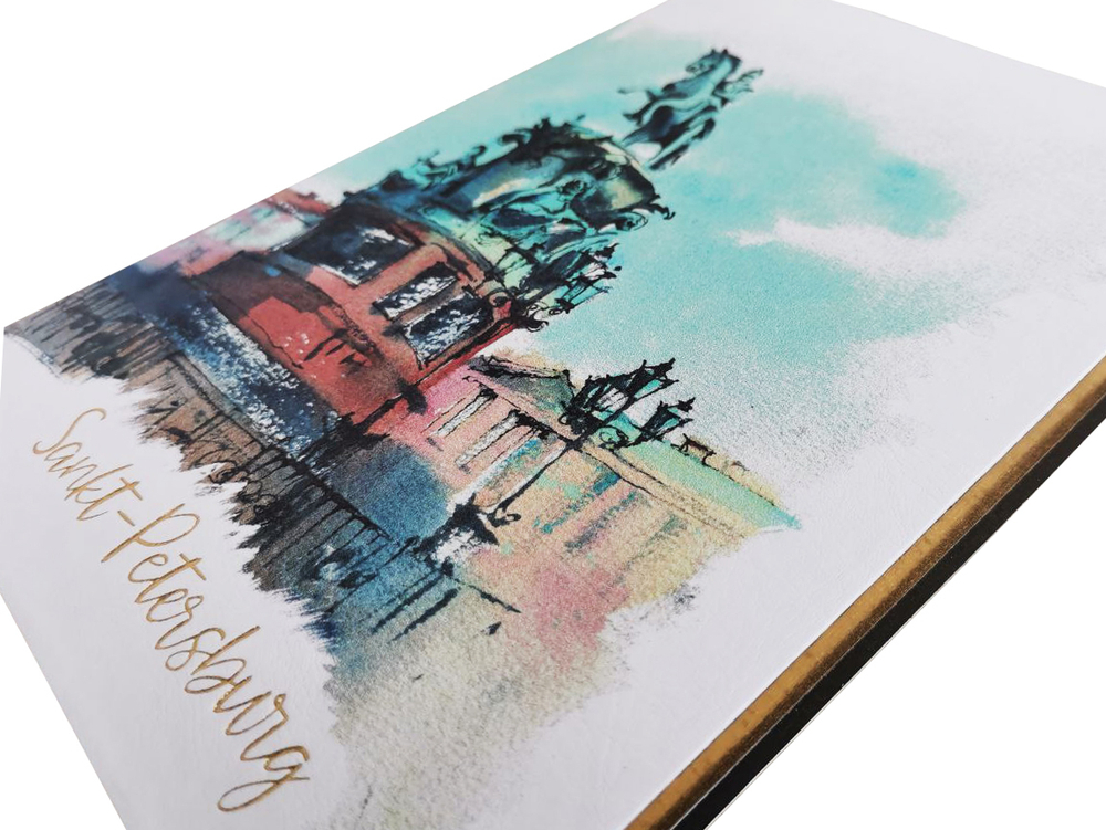 Ежедневник недатированный "Санкт-Петербург. Памятник Николаю I" А5 168 листов, гибкая обложка экокожа, на сшивке