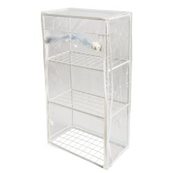 UGH-R01 H80 WHITE-WHITE ECONOM Парник-стеллаж для рассады. 3 полки. 46x24x80см. Металлическая труба в ПВХ. цвет белый. Тент ПВХ эконом. TM ФитоЛето