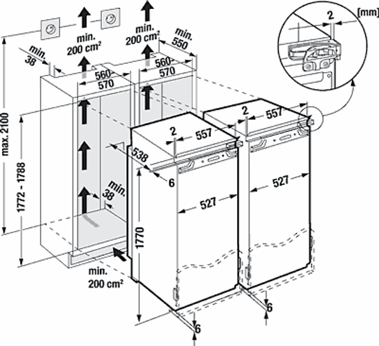 Встраиваемый холодильник Liebherr SBS 61I4