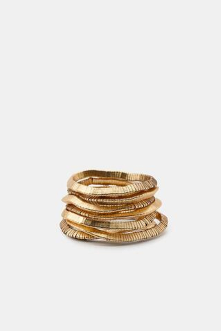 ZARA НАБОР ИЗ 6 ЭЛАСТИЧНЫХ БРАСЛЕТОВ С МЕТАЛЛИЧЕСКИМИ ДЕТАЛЯМИ, ЗОЛОТИСТЫЙ