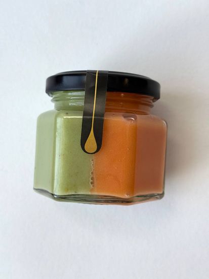 Мёд-суфле с зеленым чаем матча и имбирем, с ягодами годжи, 180 гр