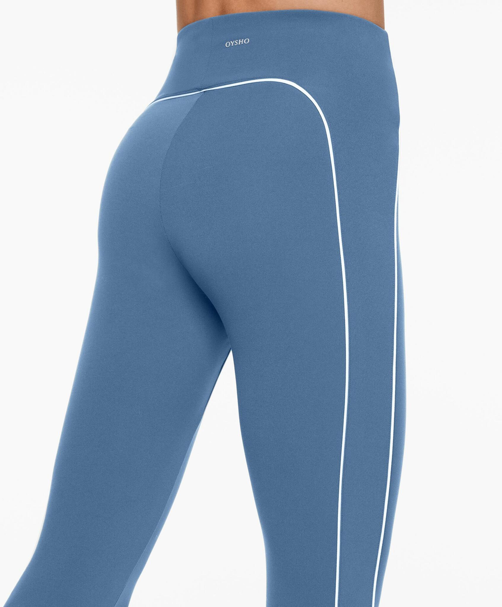 OYSHO Легинсы Comfortlux до щиколотки длиной 65 см с высокой посадкой, линялый синий