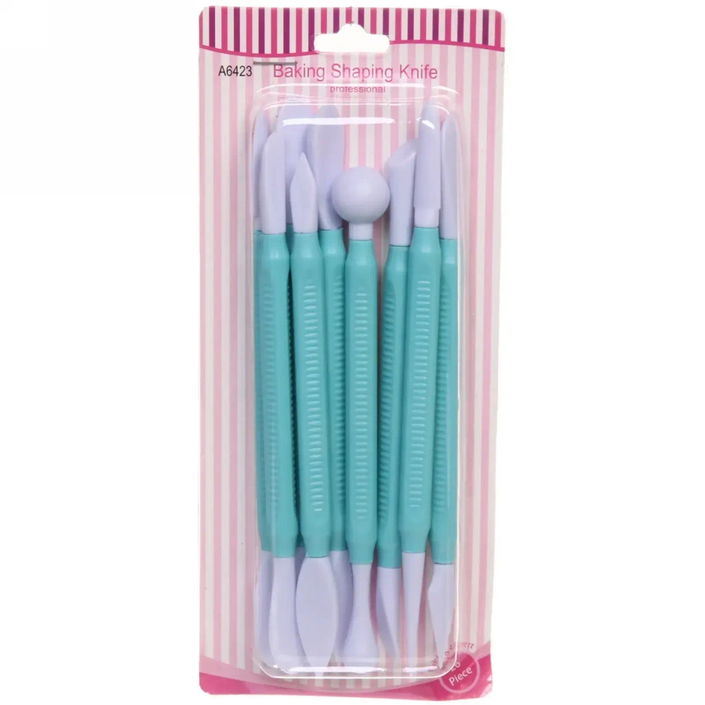 Инструменты для украшения тортов в наборе 9шт однотонные
