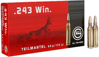 Патрон .243 Win Geco пуля TM SP 6,8 г, коробка 20 шт.