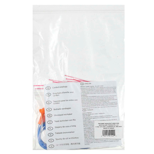 Flents, многоразовые беруши со проводом, 10 пар