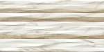 Настенная плитка Alma Ceramica TWU2550EPH14 Euphoria 24.9x50 белая / бежевая глянцевая / рельефная под мрамор / под дерево / полосы