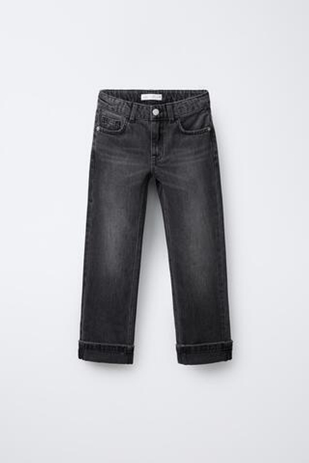 ZARA ДЖИНСЫ ПРЯМОГО КРОЯ, ЧЕРНЫЙ