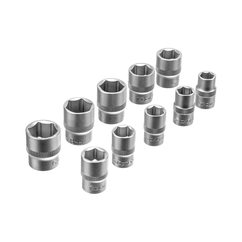 Набор инструментов, 1/2", 3/8", 1/4", пластиковый кейс 171 предм. Сибртех