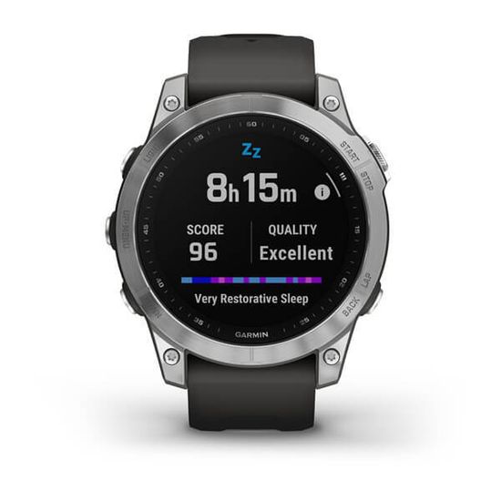 Часы Garmin Fenix 7, серебристый, графитовый силикон 010-02540-01