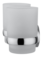 Два стакана для зубных щеток с держателем WONZON & WOGHAND EASY, Хром (WW-8128)