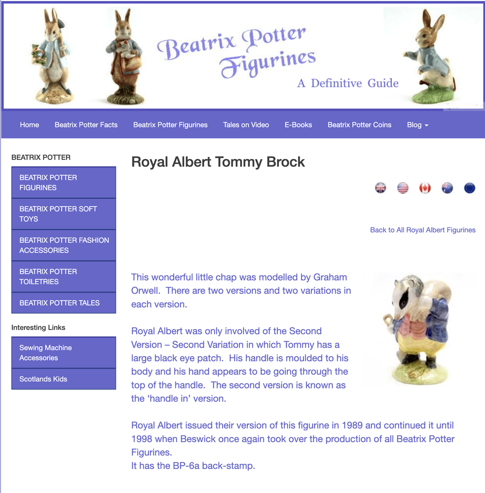 Статуэтка «Барсук Томми Брок»