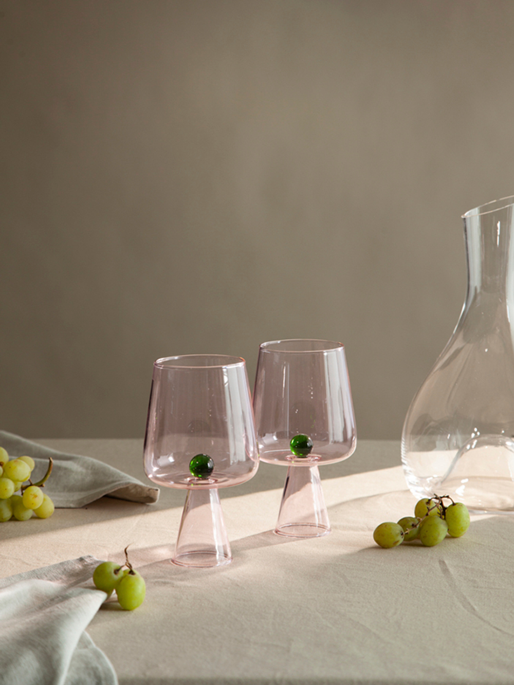 Набор бокалов для вина orb, 400 мл, розовый/зеленый, 2 шт.