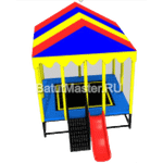 Мини батутная арена "Веселый домик" с крышей 2,5x2,5x3 м