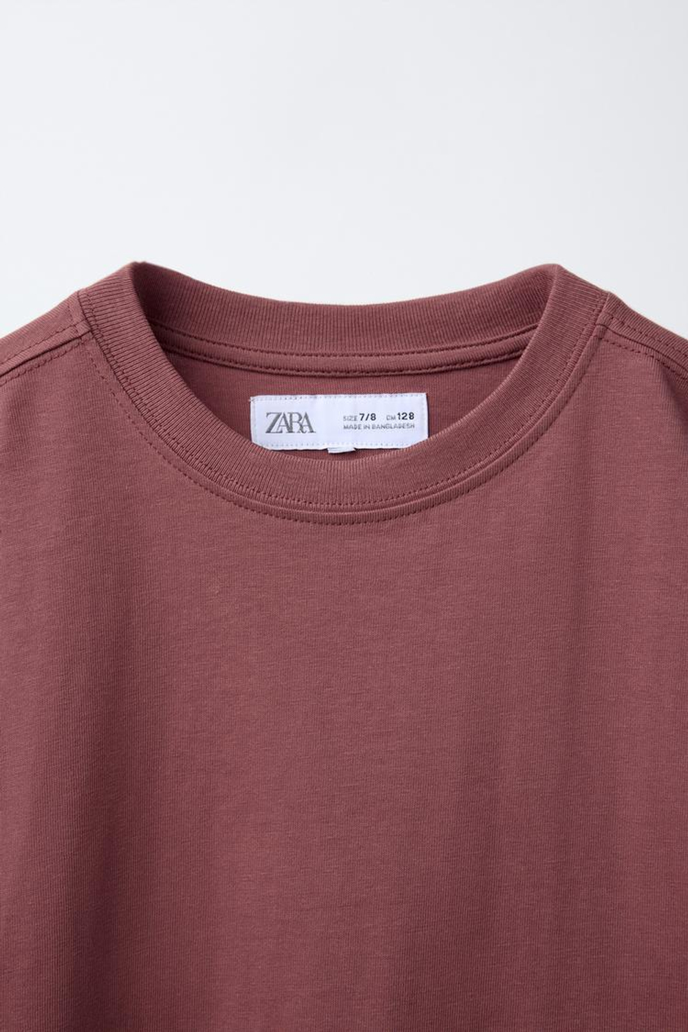 ZARA ОДНОТОННАЯ ФУТБОЛКА, ВИННЫЙ