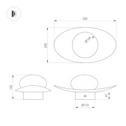 Светильник SP-PERLEN-WALL-L350-6W Warm3200-MIX (BK, 150 deg, 230V, TOUCH-DIM) (Arlight, IP20 Металл, 5 лет) 057588