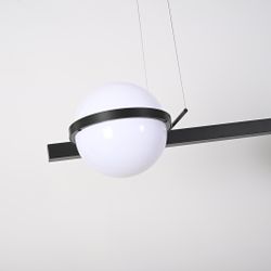 Реечный подвесной светильник PALMA Wall lamp 3 шара + 1 вазон горизонтальная