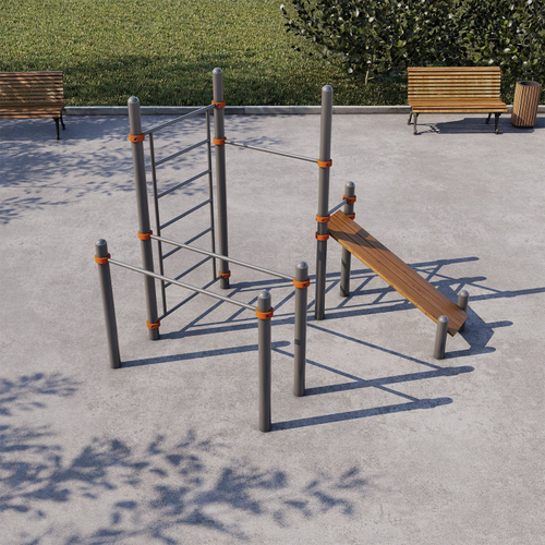 Турник, брусья, скамья для пресса, шведская стенка СВС-49-М