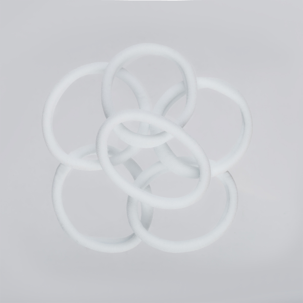 Резинки для волос MESHU "Essence thin", белые, 6шт., диаметр 4см, европодвес MS_60542