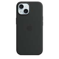 Силиконовый чехол для iPhone 15 Черный (Black) MagSafe MT0J3
